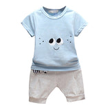 Baby Boy Girl Clothing Set Summer Cotton T-shirt + Ears Design Shorts Pants Printing Clothes Sets