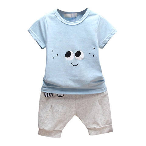 Baby Boy Girl Clothing Set Summer Cotton T-shirt + Ears Design Shorts Pants Toddler Fashion Printing Clothes Sets