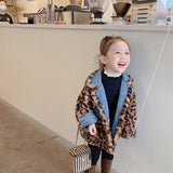 Baby Boy Girl Winter Jean Leopard Fur Reversible Jacket Thick Infant Toddler Child Coat Snow Suit Warm Baby Clothes 1-10Y