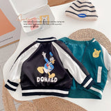 Baby Boy Jacket 0-3 Year Old Children Cartoon Baseball Suit Autumn Boy Cartoon Print Shoulder-sleeve Casual Jacket
