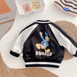 Baby Boy Jacket 0-3 Year Old Children Cartoon Baseball Suit Autumn Boy Cartoon Print Shoulder-sleeve Casual Jacket