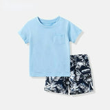 Baby Boy Set 2023 Summer Toddler Clothes Set Cartoon Top and Shorts,#6400