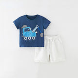 Baby Boy Set 2023 Summer Toddler Clothes Set Cartoon Top and Shorts,#6400