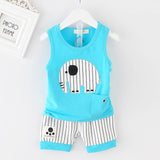 Baby Boy Summer Clothes 2018 Korean Cute Striped Elephant Sleeveless Vest + Shorts 2PCS Infant Clothing Kids Bebes Jogging Suits