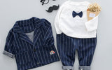 Baby Boys Clothes Tuxedo Suit For Wedding Party Child Birthday Blazer Set 3pcs:Coat+Shirt+Pants Boy Formal Dress Baptism Clothes
