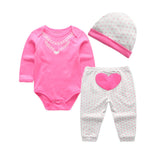 Baby Boys Clothing Sets Newborn Baby Girls Clothes Set Long Sleeve O-neck Dinosaur Unisex Infant Clothing Coat+Bodysuit+Pants