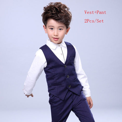 Baby Boys Formal Suit Kids Birthday Dress Clothes Set Shirt Vest Pants Gentleman Kids Children Wedding Costumes Clothes N7