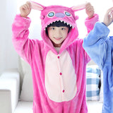 Baby Boys Girls Cartoon Winter Autumn Children Pajamas Flannel Stitch Animal Pajamas Kid Pajama Sets Onesies Children Clothing