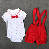 Baby Boys Girls Clothing Set Cotton Baby Clothes Summer Casual Infant Bodysuit+Bib Pants 2Pcs Gentleman Suits Bebes Infantil