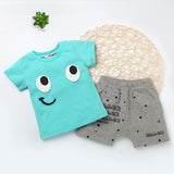 Baby Boys Girls Clothing Sets Smile Print Summer Children 2pcs Toddler Clothes Kids Sports Suits Clothes For 3 Years XDD-E2017