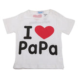 Baby Boys Girls T-Shirts I Love Mama & Papa Pattern Tops Summer Short Sleeve Tee Shirt