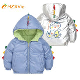 Baby Boys Hooded Cotton Coats for Kids Cartoon Jackets Boy Children Glossy Dinosaur Jacket Toddler Coat Girl Outerwear for 2-6 y