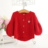 Baby Cardigan Red Wool Knitted Sweater For Baby Girls Kids Clothes Baby Long Sleeve Coat Fashion Jacket A014 Winter Outerwear