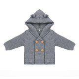 Baby Clothes Boys Girls Knitting Cardigan Winter Solid Warm Toddler Sweaters Fashion Long Sleeve Infant Kids Hooded Child Coats