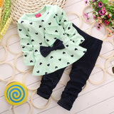 Baby Fashion 2018 Summer Minnie Cotton Casual Suit Print T-shirts Sleeved Kids Clothes Children Girls Childrens Clothing Sets.