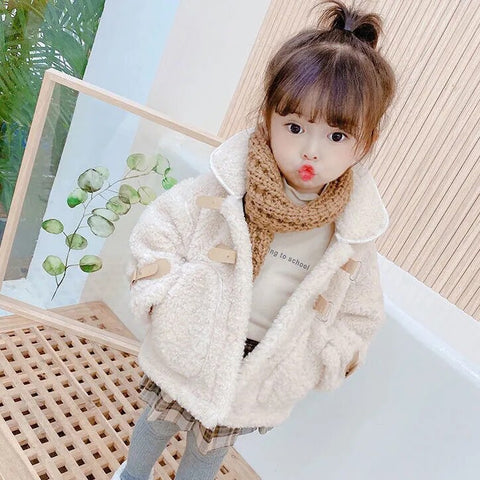 Baby Girl Boy Fleece Jacket Infant Toddler Child Sheeplike Warm Coat Winter Spring Autumn Baby Outwear Casual Baby Clothes 1-7Y