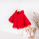 Baby Girl Cloak Outerwear Red Spring Autumn Infant Hooded Cape Jumpers mantle Cotton Toddler Children Cardigan Poncho Clothes