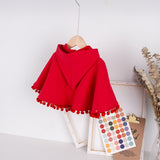 Baby Girl Cloak Outerwear Red Spring Autumn Infant Hooded Cape Jumpers mantle Cotton Toddler Children Cardigan Poncho Clothes