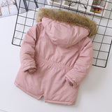 Baby Girl Denim Jacket Plus Velvet Warm clothing Toddler Hooded Coat Outwear   kids Winter Children clothes Thickened parka