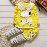 Baby Girl Outfits 2017 New Cute Newborn baby Girl Clothes Autumn Cartoon Dog Long Sleeve T-shirt Pants Kids Bebes Jogging Suits
