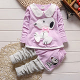Baby Girl Outfits 2017 New Cute Newborn baby Girl Clothes Autumn Cartoon Dog Long Sleeve T-shirt Pants Kids Bebes Jogging Suits
