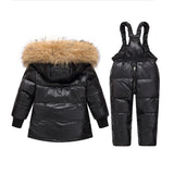 Baby Girl Winter Jacket for Boy Toddler Duck Down Coat + Jumpsuit Kids Clothing Set  Infant Outerwear Children Snowsuit Overalls