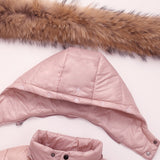 Baby Girl Winter Jacket for Boy Toddler Duck Down Coat + Jumpsuit Kids Clothing Set  Infant Outerwear Children Snowsuit Overalls