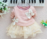 Baby Girl dress Long Sleeve Bow Infants Newborn Baby Clothes Pink Princess Tutu Dress