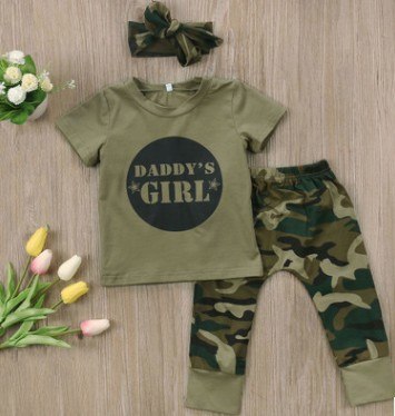 Baby Girls Boys Clothes Set 2018 New Summer Newborn Baby Girl Clothing Short Sleeve T Shirt Pant Toddler Camouflage Outfits Set