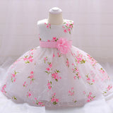 Baby Girls Dress 2018 Summer  born Kids Girl 1 years Birthday Party Dresses Floral print Clothing Tulle Toddler Girl Clothes