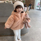 Baby Girls Fur Coat Solid Color Girl Coats Kids Toddler Kids Coats Winter Kids Clothes Gir