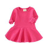 Baby Girls Spring Autumn Dress Toddler Kids Cotton Long Sleeve Party Princess Cute Ruffles Tutu Mini Dresses 0-3Y vestidos