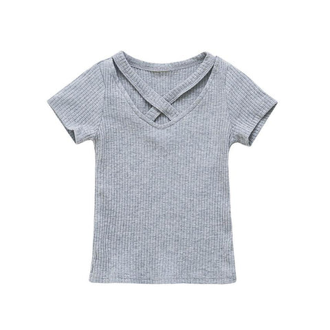 Baby Girls clothes fashion T-Shirt Soft Short Sleeve tees summer Solid Toddler Kids Tops T-shirts for girls Clothes 2018