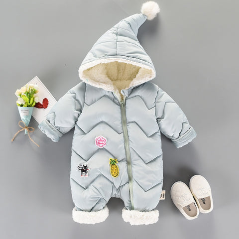 Baby Infant Winter Cotton Plush Snowsuit Zipper Design Newborn Baby Girl Boys Clothes Snowsuit For Boys Winter Coats
