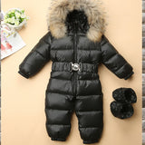 Baby Jumpsuit Down Jacket Newborn Baby Boys Toddler Girls Clothing White Duck Down 1-4 Years Thick Down Romper Winter Snowsuit
