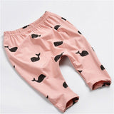 Baby Kids Cute Whale Patterns Printed Full Length Pants Children Spring Autumn Casual Trousers 4 Colors LA933032