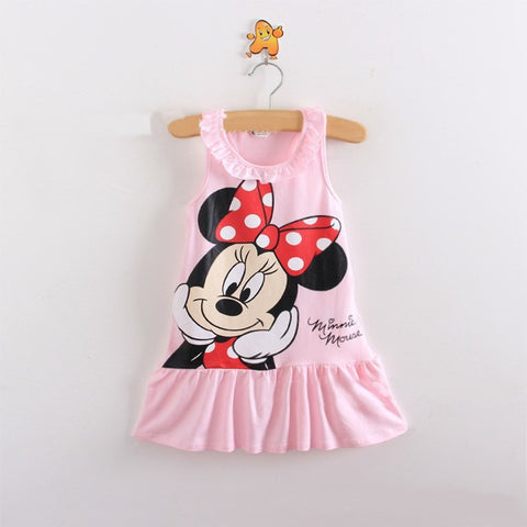 Baby Kids Girls cartoon Minnie dress Christmas grils Party dresses child's clothes tutu Princess dress DS20