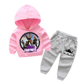 Baby Outfits Boy Sport Suits Girls Fortnite Pattern Design Hoodies Pants Suits For Kids Clothing Sets Children Tracksuit YK005