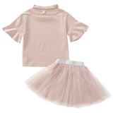 Baby Princess Set Girls Cotton Tops and Mesh Skirt 2023 Summer Children Clothes Kids Clothes Teenage Suit Two Pcs Set,#6127
