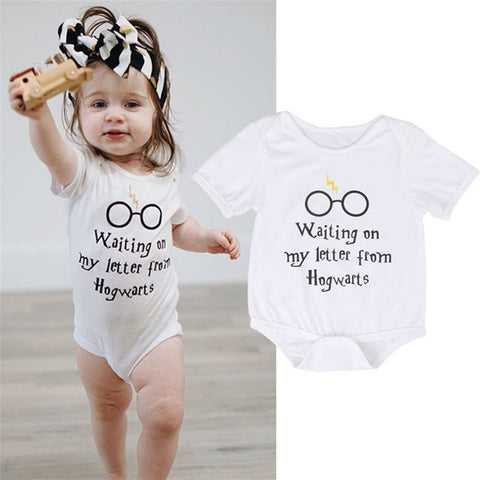 Baby Rompers Short Sleeve Baby Girls Clothing Jumpsuits Children Summer 0-24M Newborn Baby Clothes Cotton Harry Potter Vestidos