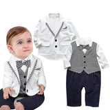 Baby Rompers Spring Baby Boy Clothing Sets 2017 Baby Boy Clothes Gentleman Newborn Baby Clothes Roupas Bebe Infant Jumpsuits