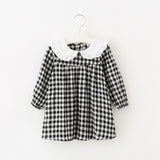 Baby clothes plaid casual  borns infant costumes 1st birthday party dress a-line cotton clothing baby girls princess dresses