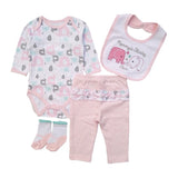 Baby clothing set 2018 Newborn baby boy girl clothes 100% cotton Character long sleeve infant clothes shirt+socks+pants+bib