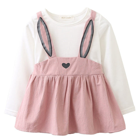 Baby Dresses 2018 New Spring Baby Girls Clothes Cute Carrot Printing Princess Newborn Dress Suit For 6M-24M