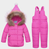2018 baby girls clothing sets winter down parkas infant bebe girls clothes suits toddler hooded coat+overalls thermal
