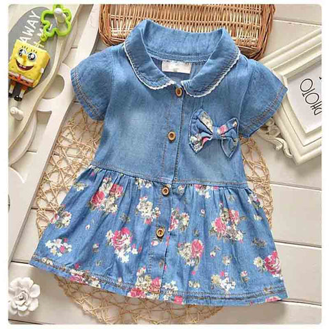 Baby Girls Dress Toddler Baby Floral Dresses Kids Girls Summer Casual Dress Costume Girls Party Dress Clothes 0-2Y