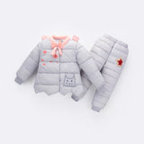 Children Clothes Girls Clothing Sets Winter Hooded Down Jacket + Trousers Warm Snow Kids Winter Clothes Suit
