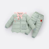 Children Clothes Girls Clothing Sets Winter Hooded Down Jacket + Trousers Warm Snow Kids Winter Clothes Suit