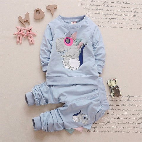 Sports suit boy girl autumn childrens sweatshirts clothing sets toddler sportswear kids cartoon clothes outfits
