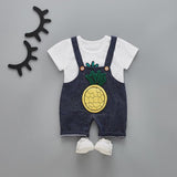 Summer 2pcs Newborn Baby girls/Boys clothing set Infant Tops +overalls Outfits Sets toddler jumpsuits sets